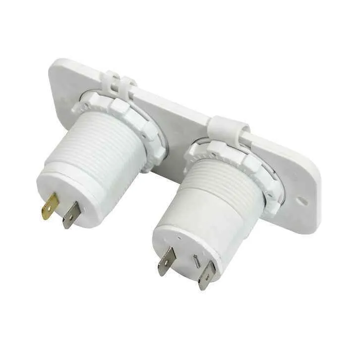 Панель с USB-разъемом 5В/2.4А и прикуривателем, белая