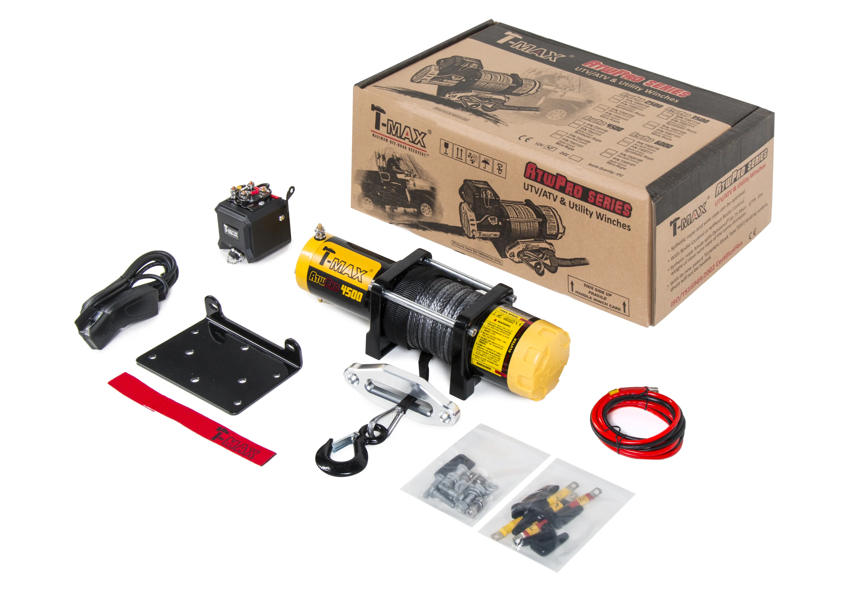 T-Max ATW PRO 4500 лебедка электрическая синт. трос