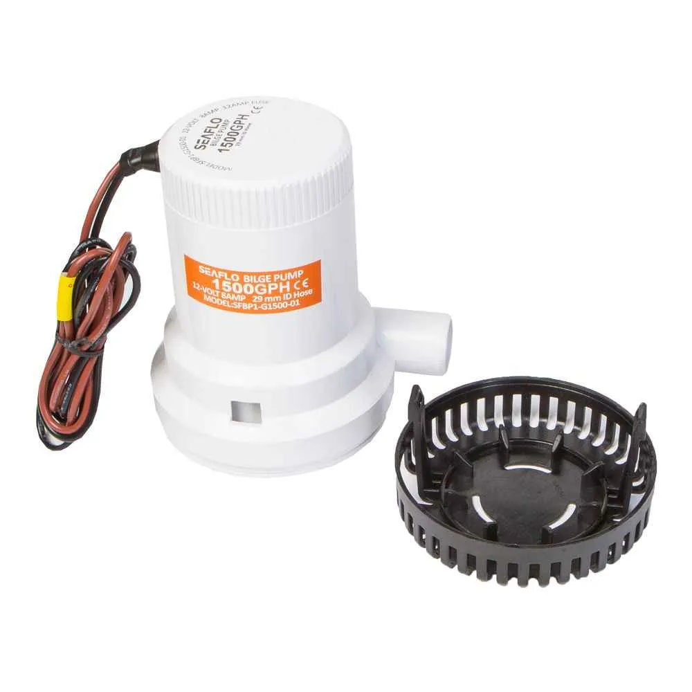 Помпа водооткачивающая SeaFlo трюмная, 12V 1500 галлон/час, патрубок 29 мм