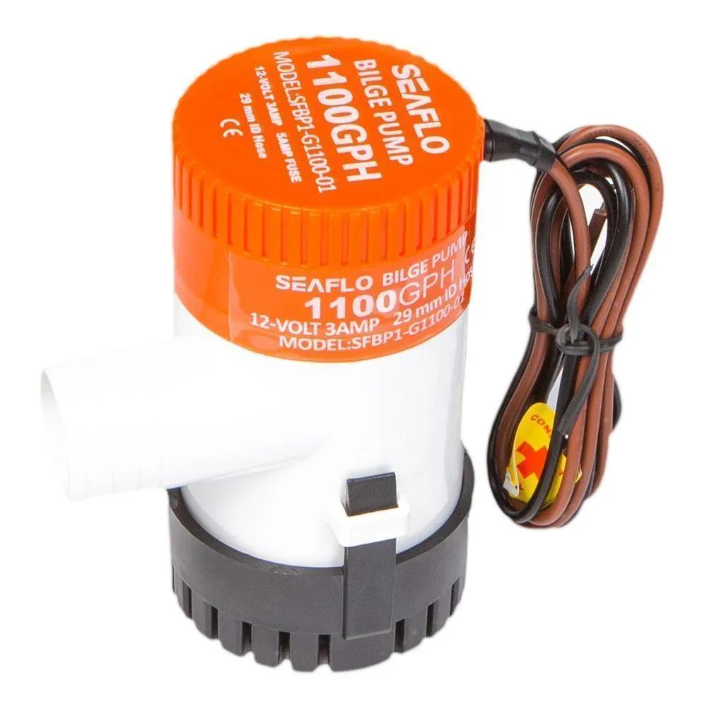 Помпа водооткачивающая SeaFlo трюмная, 12V 1100 галлон/час, патрубок 29 мм