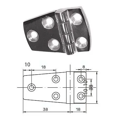 Петля асимметричная 2-1/4"х1-1/2"