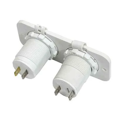 Панель с USB-разъемом 5В/2.4А и прикуривателем, белая