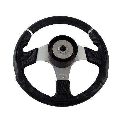 Колесо рулевое NISIDA, спицы серебрянные 320 мм, чёрный