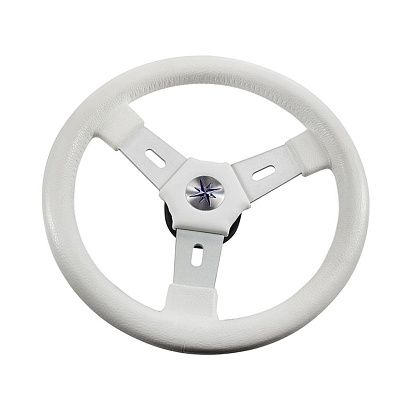 Колесо рулевое ELBA, спицы серебрянные 320 мм, белый