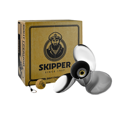 Винт гребной  Skipper для Honda 135-250HP, диаметр 15 3/4" нержавеющий, лопастей - 3, шаг 15", левый