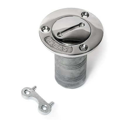 Горловина заливная SUNFINE 38мм прямая с ключом (Gas), нержавеющая сталь