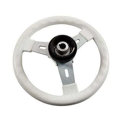 Колесо рулевое ELBA, спицы серебрянные 320 мм, белый