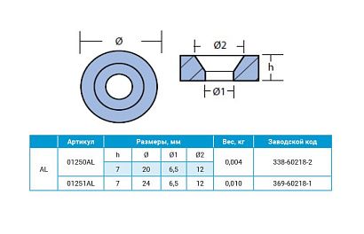 Анод алюминиевый  Tohatsu / Nissan