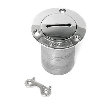 Горловина заливная SUNFINE 51мм прямая с ключом (Gas), нержавеющая сталь