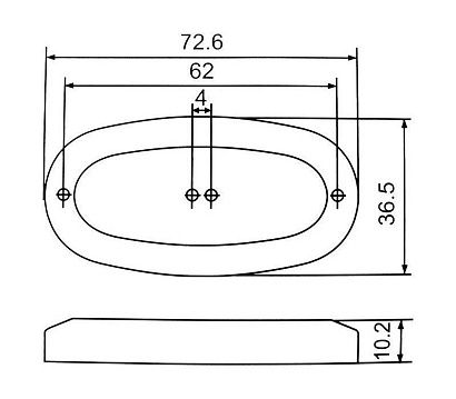 Светильник интерьерный светодиодный накладной 73х37 мм, пластмасса
