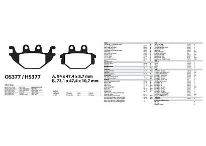 Тормозные колодки RM, KAWASAKI, STELS