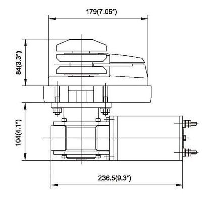 Лебедка якорная серии-C Heavy Duty Style (без барабана) 600Вт, 12В, цепь 6 мм/веревка 12 мм