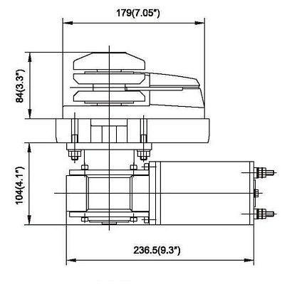 Лебедка якорная серии-C Heavy Duty Style (без барабана) 900Вт, 12В, цепь 6 мм/веревка 12 мм