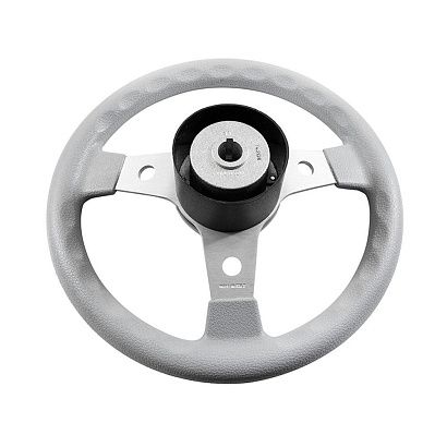 Колесо рулевое DELFINO, спицы серебрянные 310 мм, серый