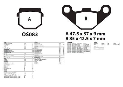 Тормозные колодки YAMAHA, STELS