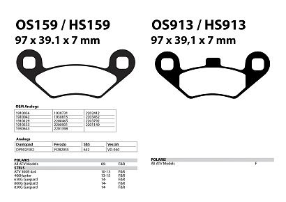 Тормозные колодки POLARIS, STELS