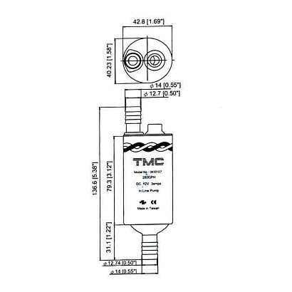 Насос водяной рядный 280GPH 12V
