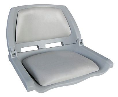 Сиденье пластмассовое складное с подложкой Molded Fold-Down Boat Seat, серое