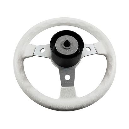 Колесо рулевое DELFINO, спицы серебрянные 310 мм, белый