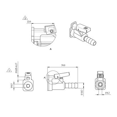 Коннектор на топливный бак Skipper для Suzuki "мама", 9,5 мм