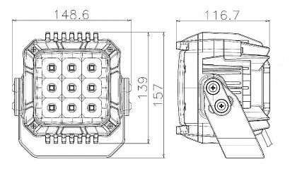 Прожектор светодиодный для ATV, 9х10W направленный свет OS-053 LED