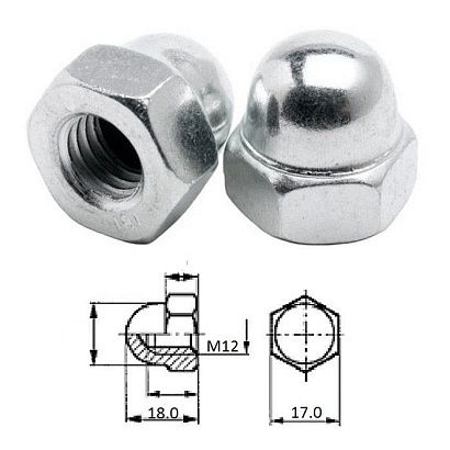 Гайка колпачковая M10 нерж.A2 (100 шт)