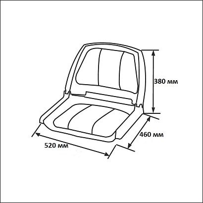 Сиденье пластмассовое складное с подложкой Molded Fold-Down Boat Seat, серое