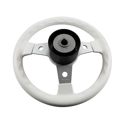 Колесо рулевое DELFINO, спицы серебрянные 310 мм, белый