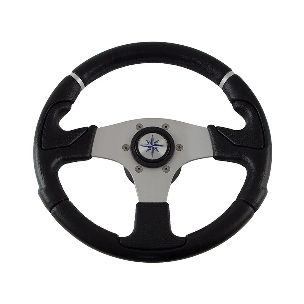 Колесо рулевое NISIDA, спицы серебрянные 320 мм, чёрный