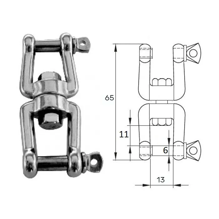 Вертлюг скоба-скоба  6мм