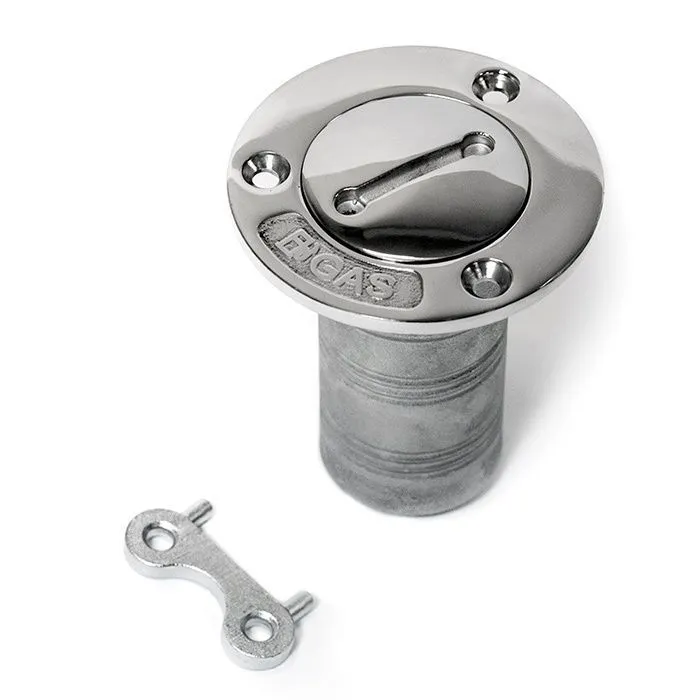 Горловина заливная SUNFINE 38мм прямая с ключом (Gas), нержавеющая сталь