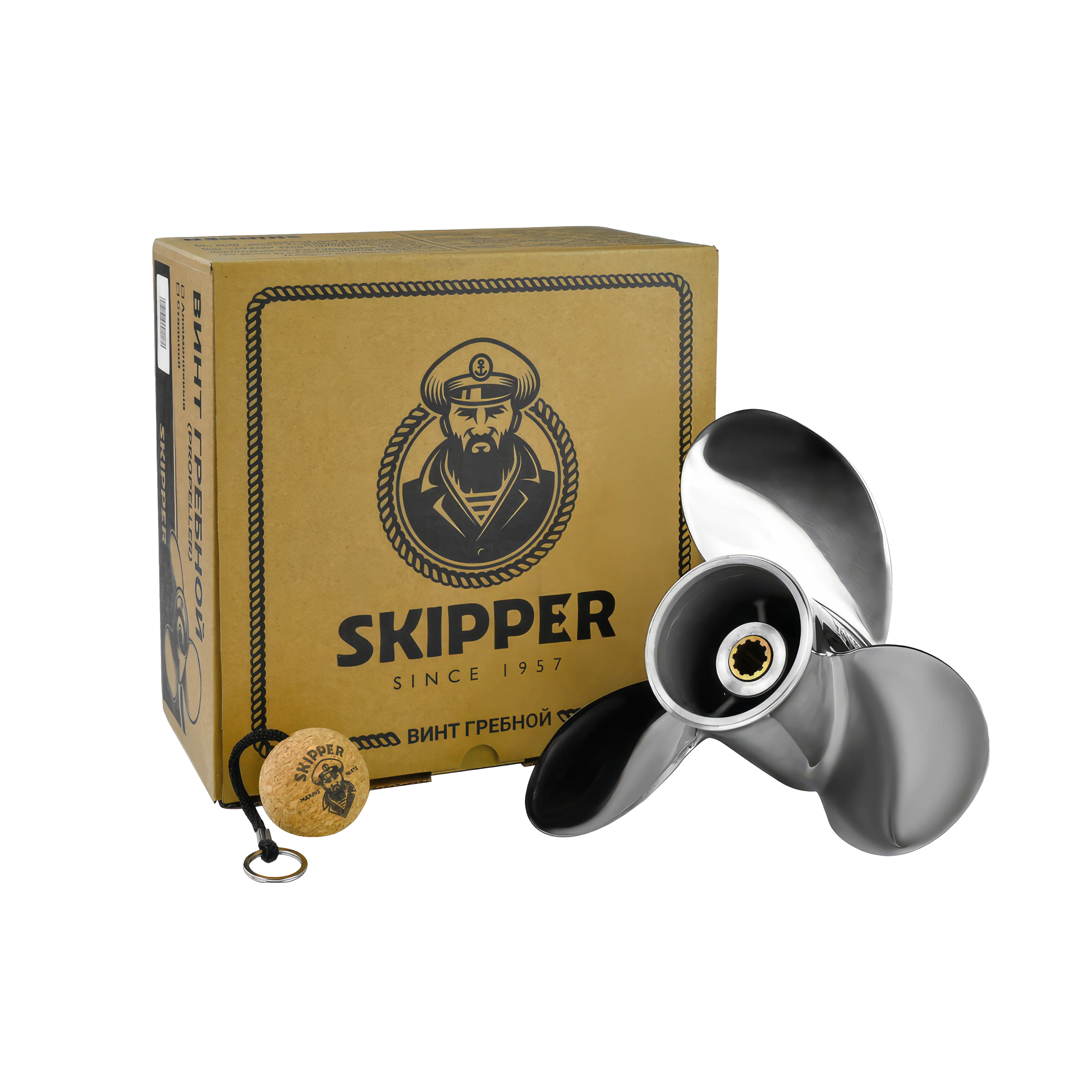 Винт гребной  Skipper для Honda 25-30HP, диаметр 10" нержавеющий, лопастей - 3, шаг 14", Honda