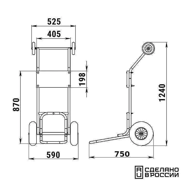Тележка для ПЛМ с дополнительными колесами
