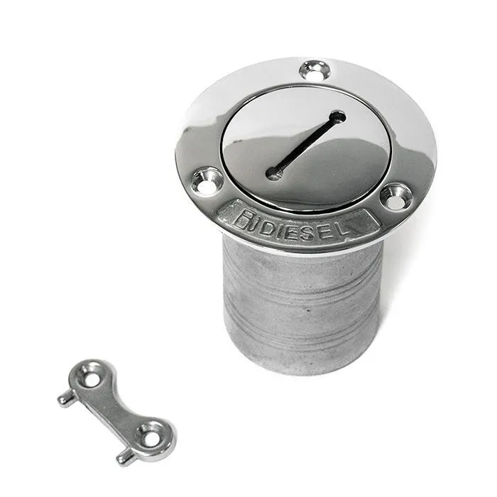 Горловина заливная SUNFINE 51мм прямая с ключом (Diesel), нержавеющая сталь