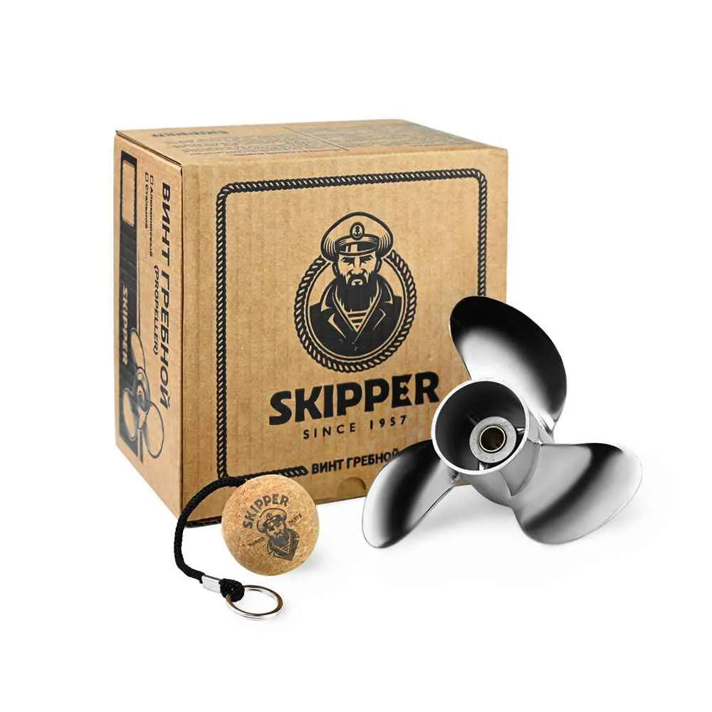 Винт гребной  Skipper для Tohatsu 4-6HP, диаметр 7,8" нержавеющий, лопастей - 3, шаг 8"