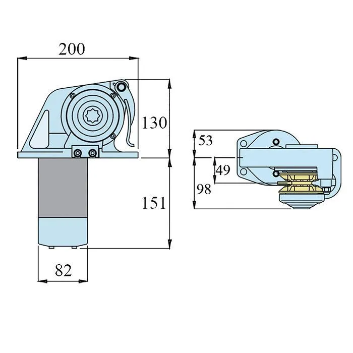 Лебедка якорная "Dorado", 500Вт, 12В, цепь 6мм с кн. сброса