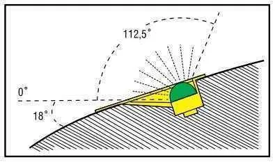 Огонь бортовой красный 138х63х50 мм хромированный  корпус