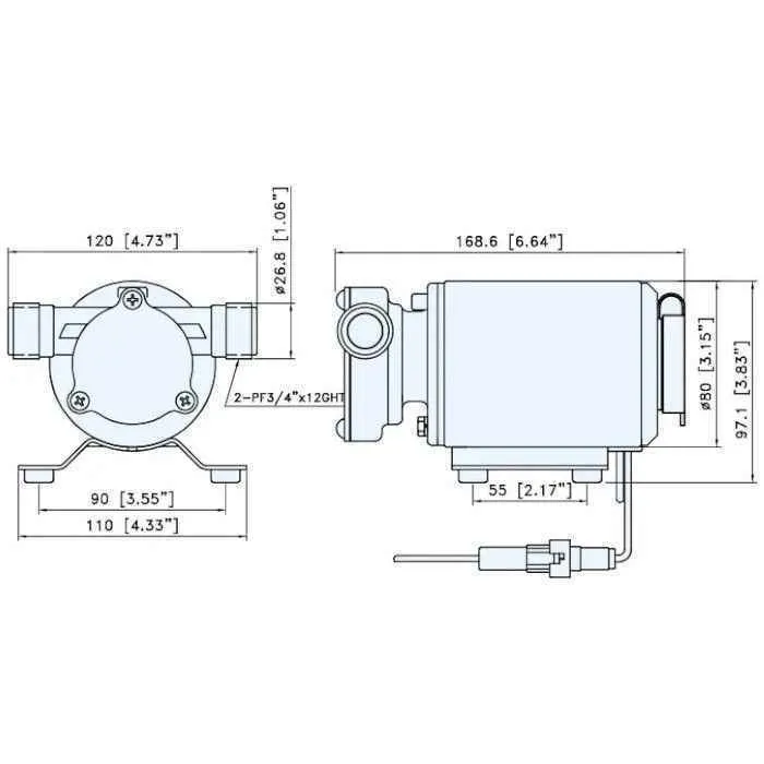 Насос водяной 400GPH, 168x120x97 мм, 24V, в комплекте