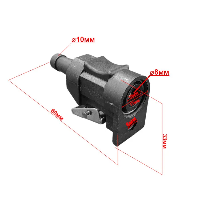 Коннектор топливный SUNFINE тип Yamaha/Mercury, 10мм 6E5-24305 (замена EASTERNER C14536)
