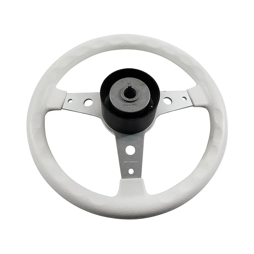 Колесо рулевое DELFINO, спицы серебрянные 340 мм, белый