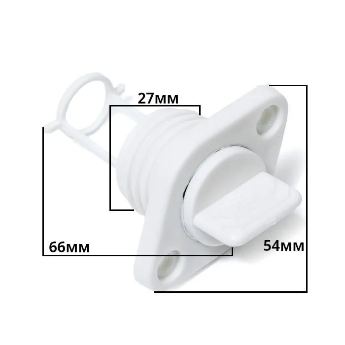 Заглушка дренажная SUNFINE 53x34x66 мм, пластик белый