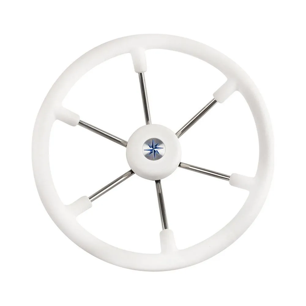 Колесо рулевое LEADER TANEGUM, спицы серебрянные 400 мм, белый