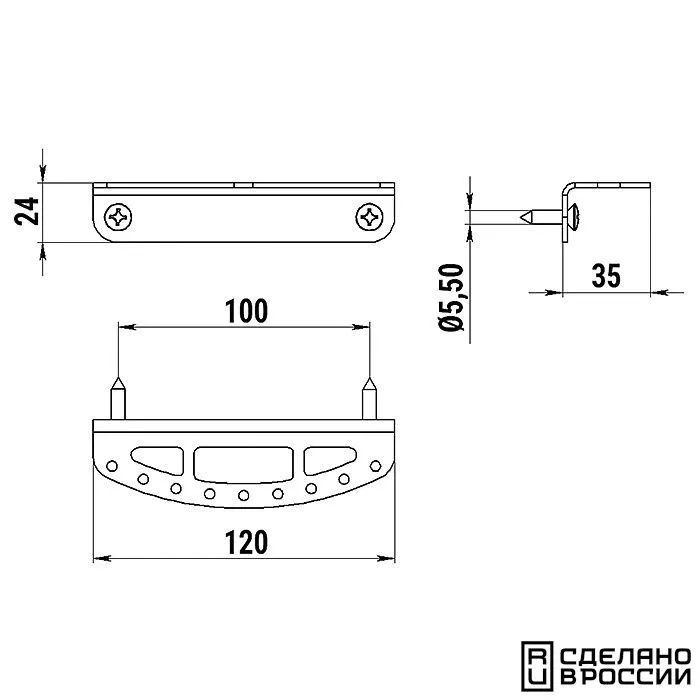 Площадка для блесен с креплением на вертикальную поверхность