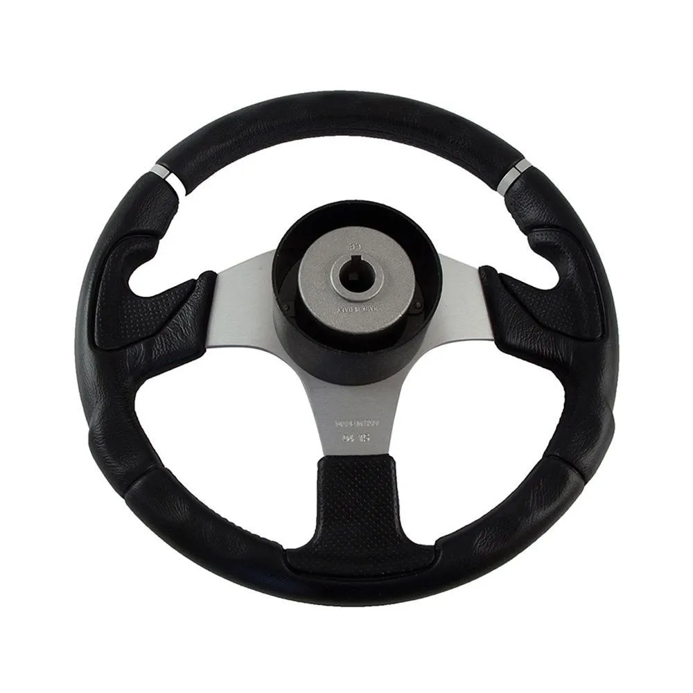 Колесо рулевое NISIDA, спицы серебрянные 320 мм, чёрный