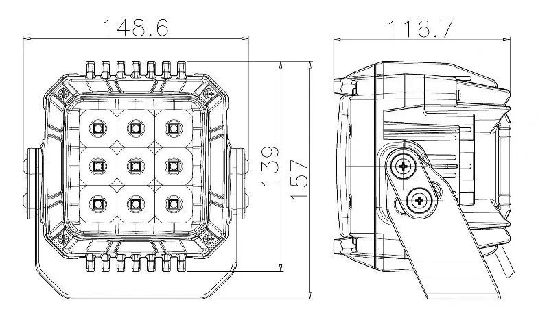 Прожектор светодиодный для ATV, 9х10W направленный свет OS-053 LED
