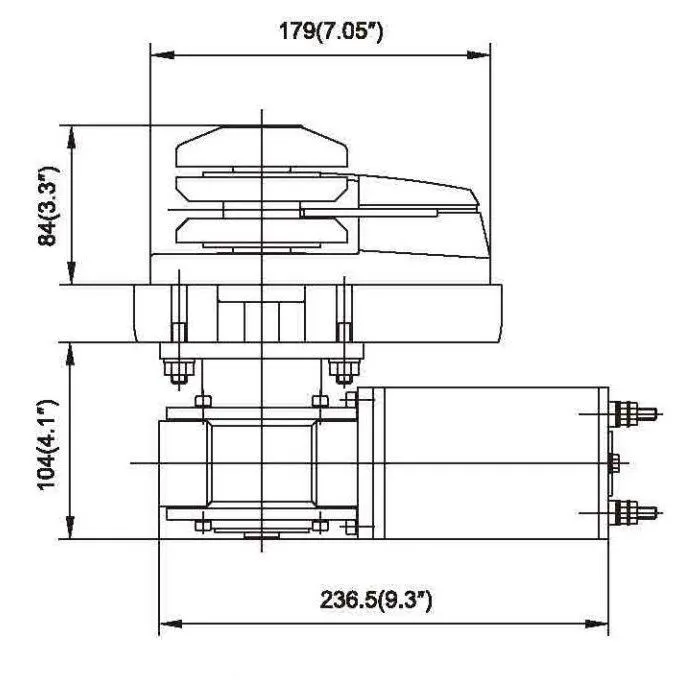Лебедка якорная серии-C Heavy Duty Style (без барабана) 900Вт, 12В, цепь 6 мм/веревка 12 мм