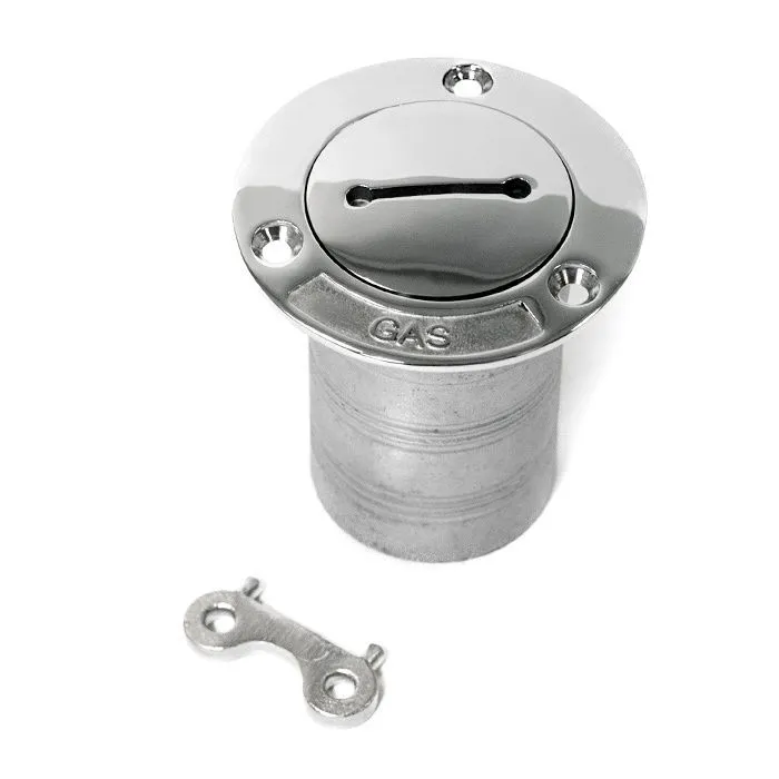 Горловина заливная SUNFINE 51мм прямая с ключом (Gas), нержавеющая сталь