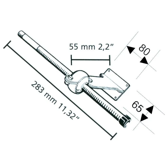 Опора транцевая РТ 283x117мм, нерж.сталь