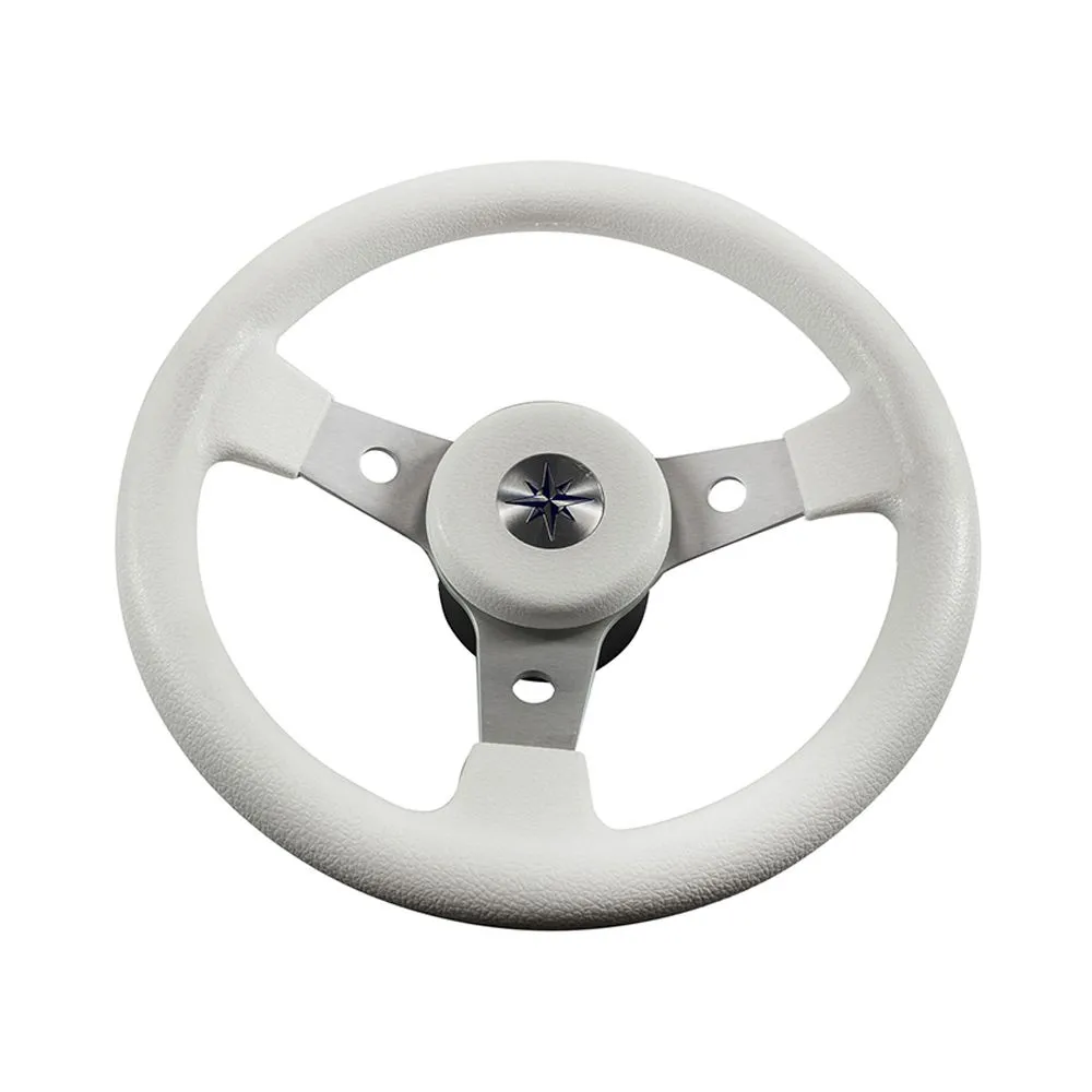 Колесо рулевое DELFINO, спицы серебрянные 310 мм, белый