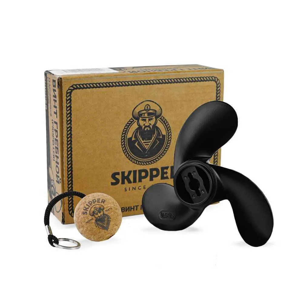 Винт гребной  Skipper для Tohatsu 2-3.5HP, диаметр 7,4" алюминиевый, лопастей - 3, шаг 5.7", ШПОНОЧН